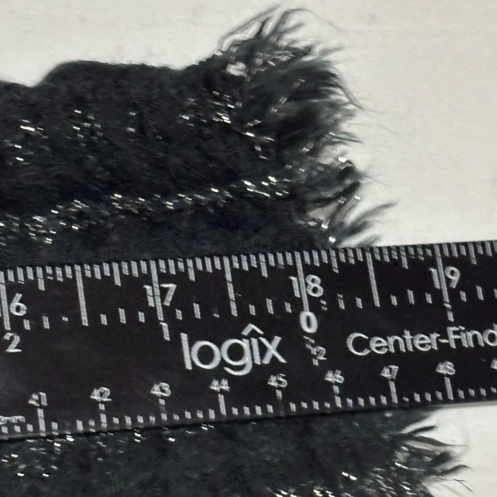 New INC International Concepts Scarf Womens OS Black‎ Ombre Metallic Fringe Wrap